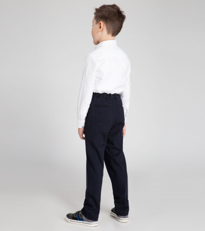 Классические брюки из поливискозы с поясом и карманами Panda Kids ПА-255060 темно-синий - фото 4