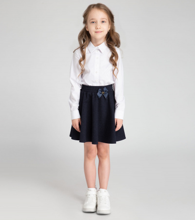 Юбка солнце из вискозы с бантом и резинкой Panda Kids ПА-256650 темно-синий - фото 3