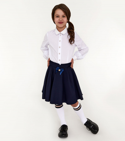 Блузка для девочек из смесовой ткани Panda Kids ПА-262640 белый - фото 3