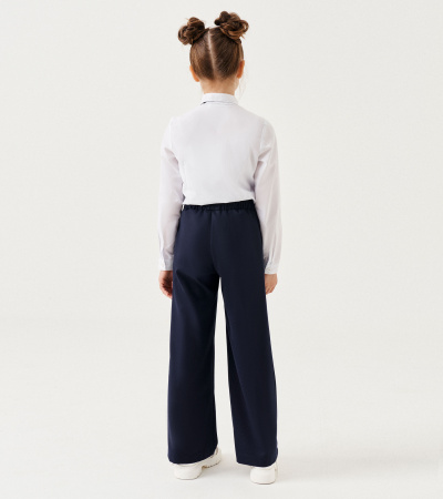 Классические брюки с высокой посадкой и длиной 77-94 см Panda Kids ПА-263660 синий - фото 3