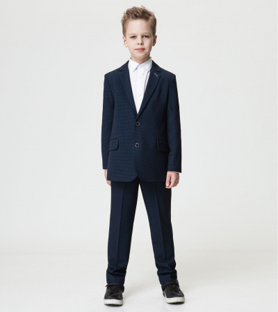 Платье классическое из хлопковой ткани с рюшей и фатином Panda Kids ПА-260030 синий - фото 3