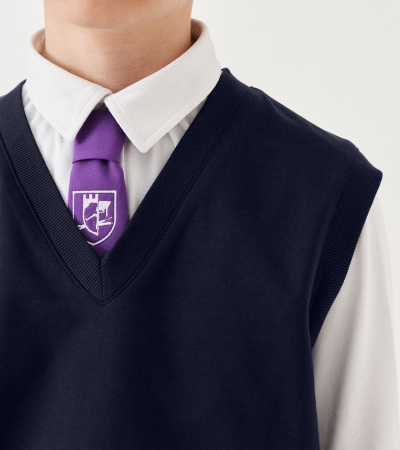 Полуприлегающий жилет для мальчика из хлопчатобумажной ткани Panda Kids ПА-264338 синий - фото 3