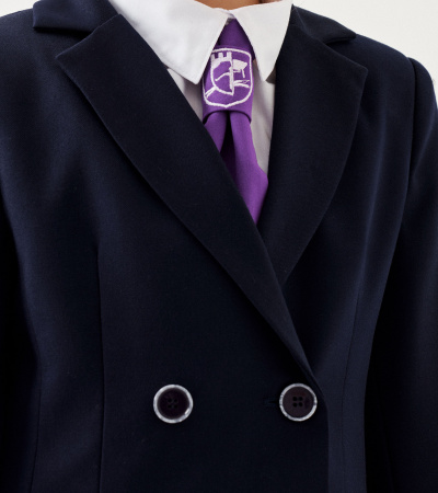 Жакет для девочки из поливискозной ткани с прорезными карманами Panda Kids ПА-264430 синий - фото 3