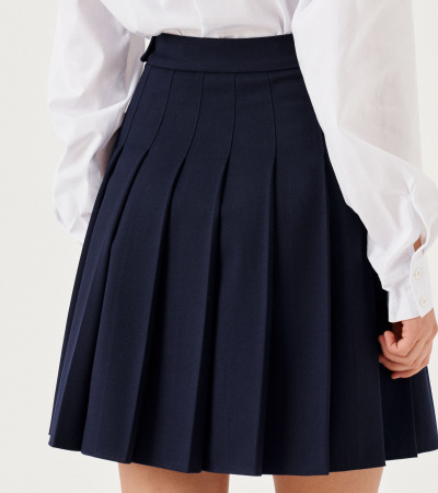 Юбка с объемными складками из поливискозной ткани Panda Kids ПА-263951A синий - фото 3