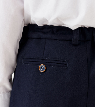 Классические прямые брюки для мальчика из костюмной ткани Panda Kids ПА-264160 синий - фото 2