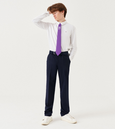 Классические брюки на талии для мальчика из костюмной ткани Panda Kids ПА-264161 синий - фото 1