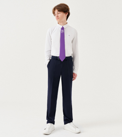 Классические брюки на талии для мальчика из костюмной ткани Panda Kids ПА-264161 синий - фото 2