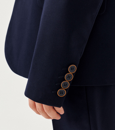 Полуприлегающий пиджак для мальчика из поливискозной ткани Panda Kids ПА-264230 синий - фото 4