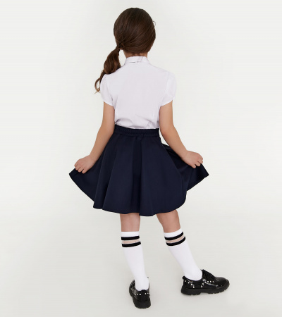 Блузка с кружевом и стойкой для девочек Panda Kids ПА-262240 белый - фото 5