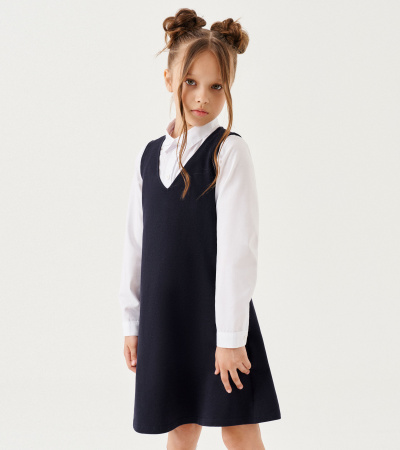 Сарафан деловой классический длиной 66-78 см Panda Kids ПА-262380 синий - фото 8