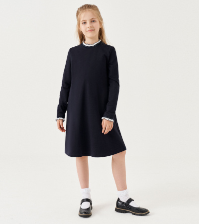 Платье с длинной 63-75 см и рукавами Panda Kids ПА-262480 синий - фото 7