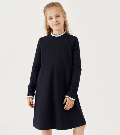Платье с длинной 63-75 см и рукавами Panda Kids ПА-262480 синий - фото 9