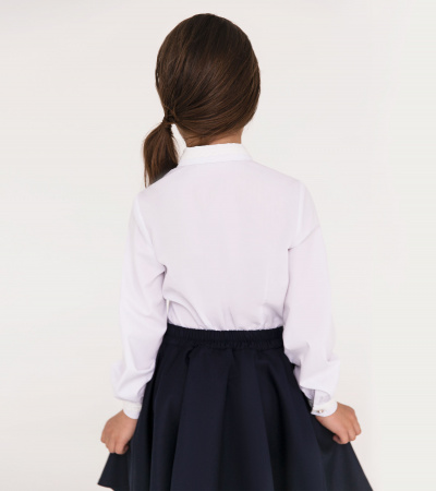 Блузка для девочек из смесовой ткани Panda Kids ПА-262640 белый - фото 4