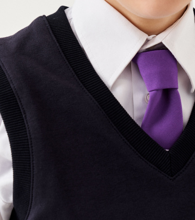 Полуприлегающий жилет для мальчика из хлопчатобумажной ткани Panda Kids ПА-264337 черный - фото 7