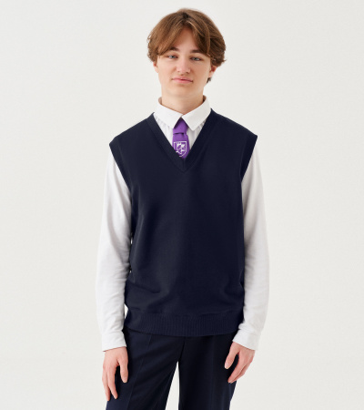 Полуприлегающий жилет для мальчика из хлопчатобумажной ткани Panda Kids ПА-264338 синий - фото 6