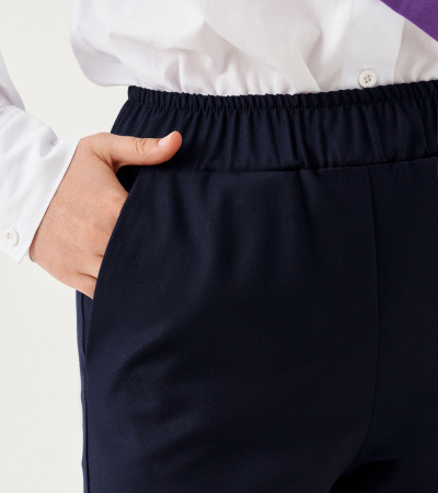 Стильные классические брюки с посадкой 100 см Panda Kids ПА-263661 синий - фото 10