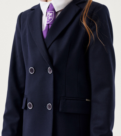 Жакет для девочки из поливискозной ткани с прорезными карманами Panda Kids ПА-264430 синий - фото 10