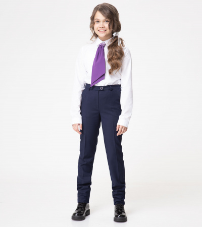 круглогодичные брюки с высокой посадкой и классическим силуэтом Panda Kids ПА-322761B синий - фото 1