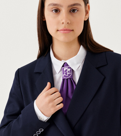 Полуприлегающий жакет для девочки из поливискозной ткани Panda Kids ПА-264431 синий - фото 12