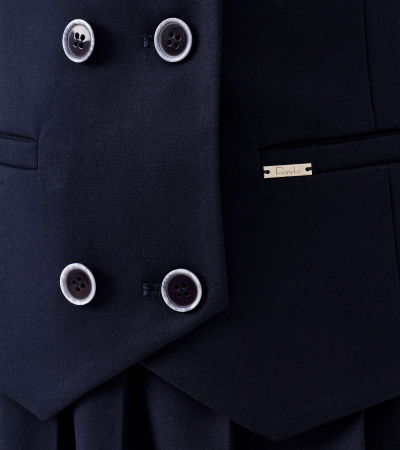 Приталенный жилет для девочки из поливискозной ткани Panda Kids ПА-263837 синий - фото 10