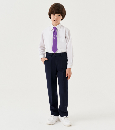 Классические прямые брюки для мальчика из костюмной ткани Panda Kids ПА-264160 синий - фото 6