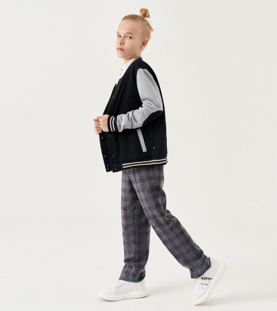 круглогодичный бомбер с карманами и воротником стойка Panda Kids ПА-309330 черный - фото 5