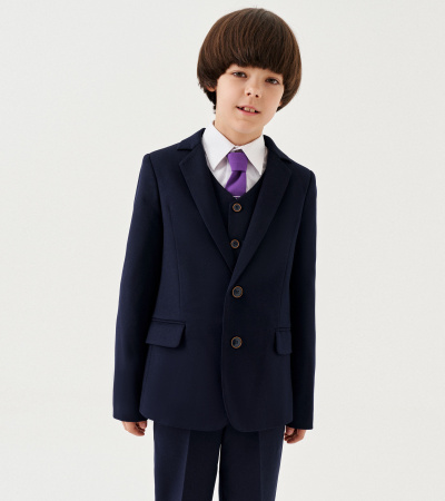 Полуприлегающий пиджак для мальчика из поливискозной ткани Panda Kids ПА-264230 синий - фото 7