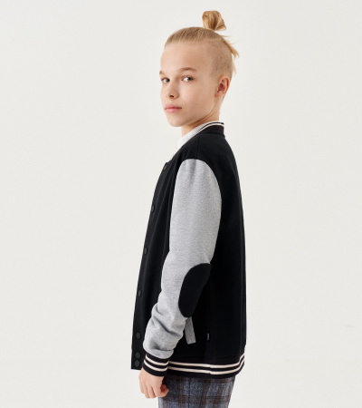 круглогодичный бомбер с карманами и воротником стойка Panda Kids ПА-309330 черный - фото 3