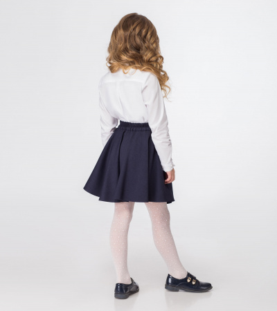 Блузка для девочки из сорочечной ткани, с бусинами Panda Kids ПА-324440 белый - фото 1