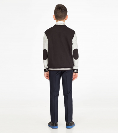 круглогодичные строгие брюки на талии из хлопка Panda Kids ПА-317861 темно-синий - фото 2