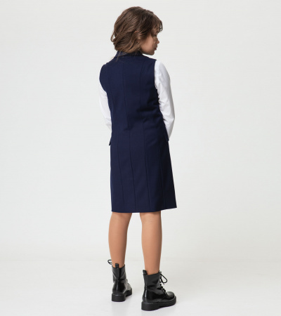 Юбка на запах из поливискозной ткани с карманами Panda Kids ПА-332281B синий - фото 2