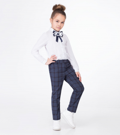 Брюки на резинке из поливискозной ткани Panda Kids ПА-334667 синий - фото 1