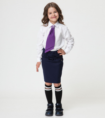 круглогодичная юбка миди с разрезом Panda Kids ПА-306650B синий - фото 3