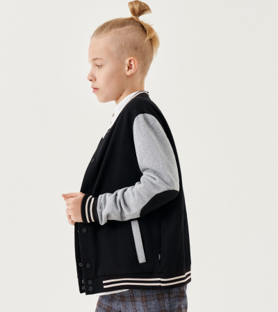 круглогодичный бомбер с карманами и воротником стойка Panda Kids ПА-309330 черный - фото 12