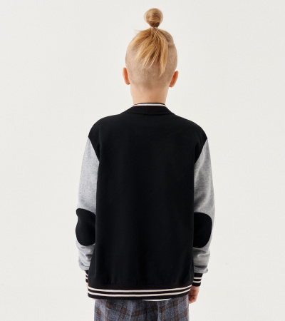 круглогодичный бомбер с карманами и воротником стойка Panda Kids ПА-309330 черный - фото 11