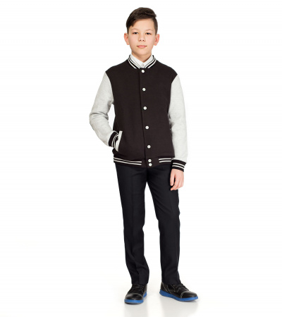 круглогодичные строгие брюки на талии из хлопка Panda Kids ПА-317861 темно-синий - фото 3