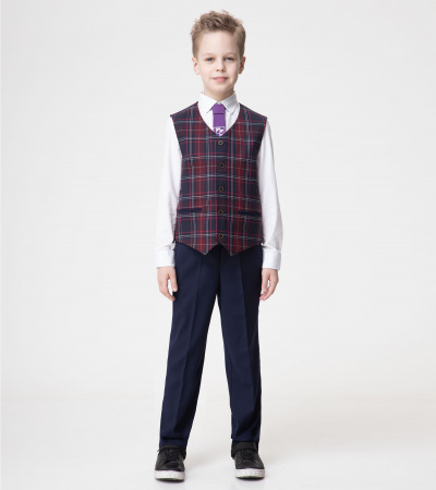 Брюки прямого силуэта из хлопка с карманами Panda Kids ПА-322860B синий - фото 3