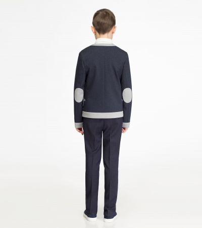 Пиджак для мальчика с рельефами и прорезными карманами Panda Kids ПА-323030 синий - фото 4