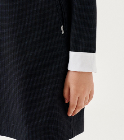 Клетчатое платье с съемным воротником и манжетами Panda Kids ПА-341680 синий - фото 5