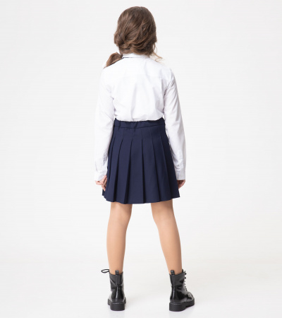 Юбка в разной длине из ткани с широкой талией Panda Kids ПА-360551 синий - фото 3