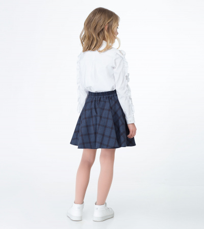 Юбка солнце из поливискозной ткани с карманами Panda Kids ПА-335450 синий - фото 2