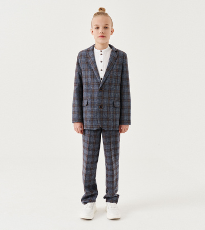 Пиджак классический для мальчика на пуговицах Panda Kids ПА-353030 синий - фото 5