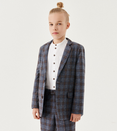 Пиджак классический для мальчика на пуговицах Panda Kids ПА-353030 синий - фото 9