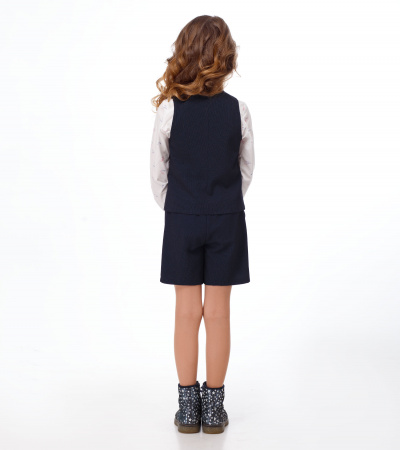 Жилет из поливискозной ткани с рисунком в клетку Panda Kids ПА-341537 синий - фото 2