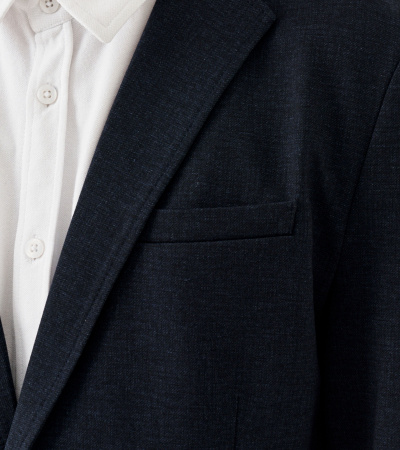 Пиджак из трикотажного вискозного полотна с комфортным силуэтом Panda Kids ПА-355532 синий - фото 3