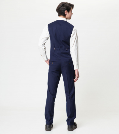 Жилет с регулируемой спинкой и талиевыми вытачками Panda Kids ПА-35431B синий - фото 3