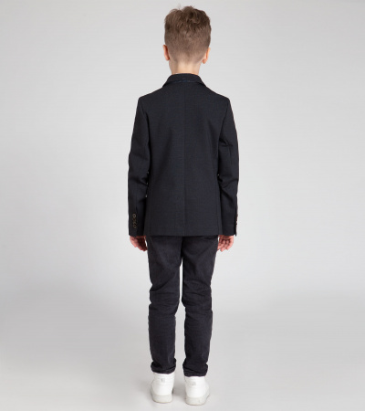 Пиджак из трикотажного вискозного полотна с внутренним карманом Panda Kids ПА-355530 темно-серый - фото 4