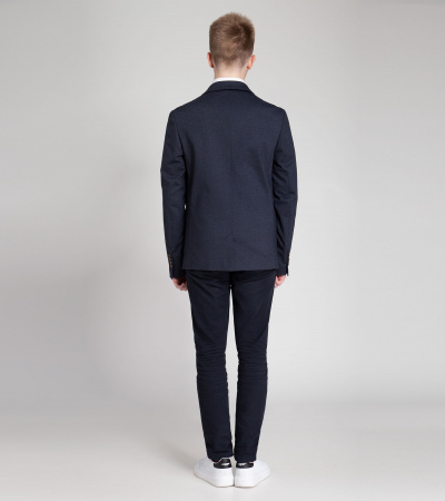 Пиджак из вискозного полотна с внутренним карманом Panda Kids ПА-355531A синий - фото 2