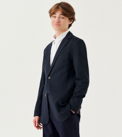 Пиджак из трикотажного вискозного полотна с комфортным силуэтом Panda Kids ПА-355532 синий - фото 8