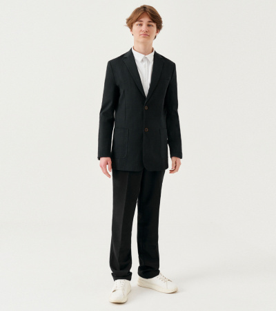 Пиджак для мальчика из вискозного трикотажа Panda Kids ПА-355532 темно-серый - фото 2